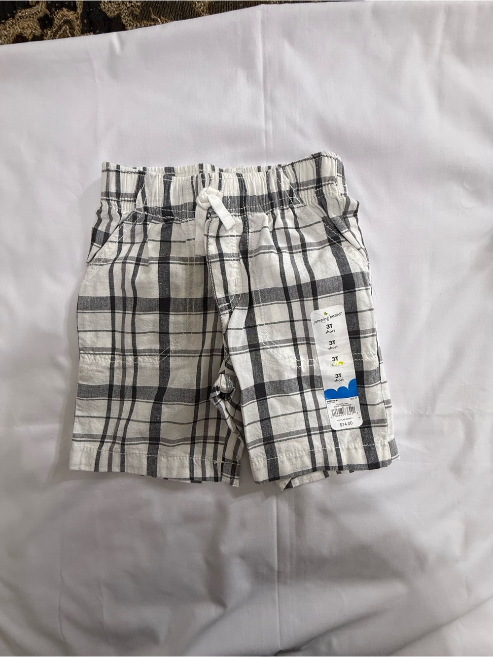 Jumping Beans Boys Size 3T 100% Cotton Plaid Shorts NWT!